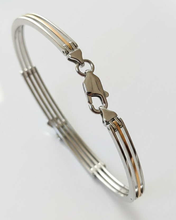 Premium Duo-Tone Butterfly Bracelet – 925 Silver with Rose Gold Finish & Secure Lock
